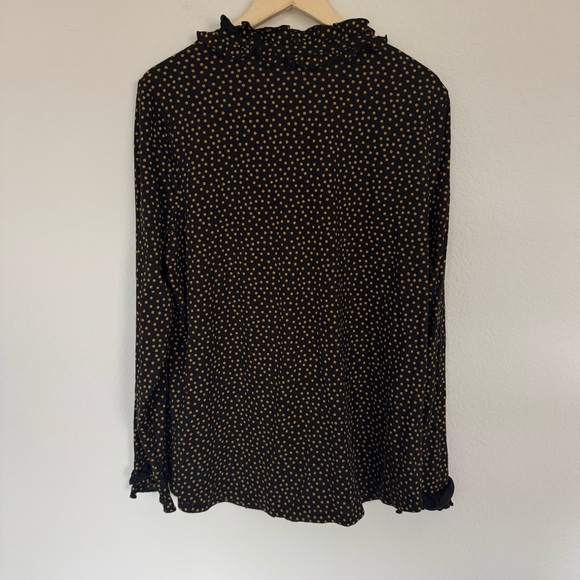 Boden Alberta Jersey Shirt Womens Button Up Polka Dot Ruffle Size 16 US - Picture 3 of 6